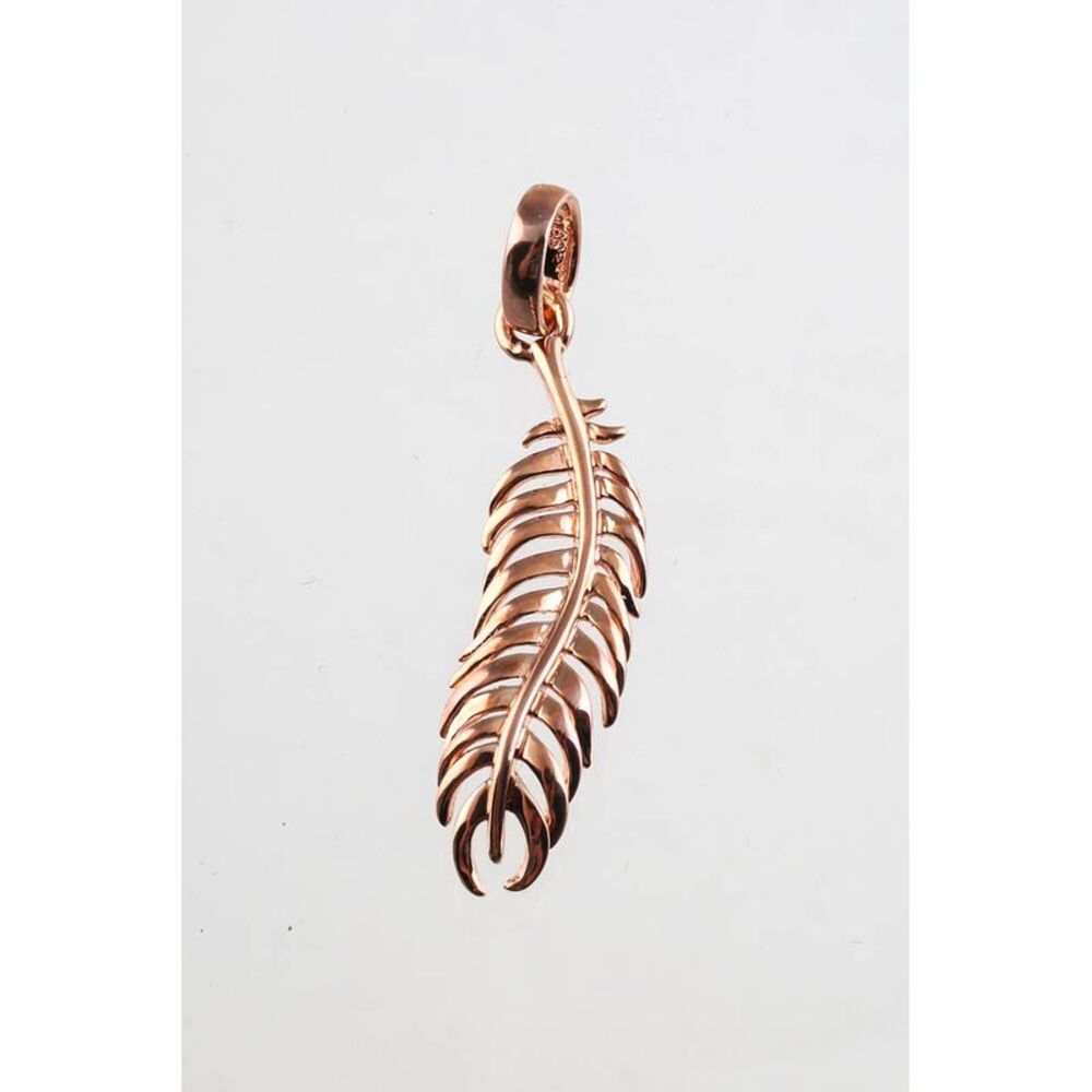 Links of London Womens Rose Gold Feather Pendant Charm